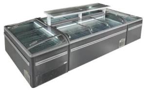 China 490L 610L 900L Glass Door Chest Freezer With Sliding Glass Top Island Freezers wholesale