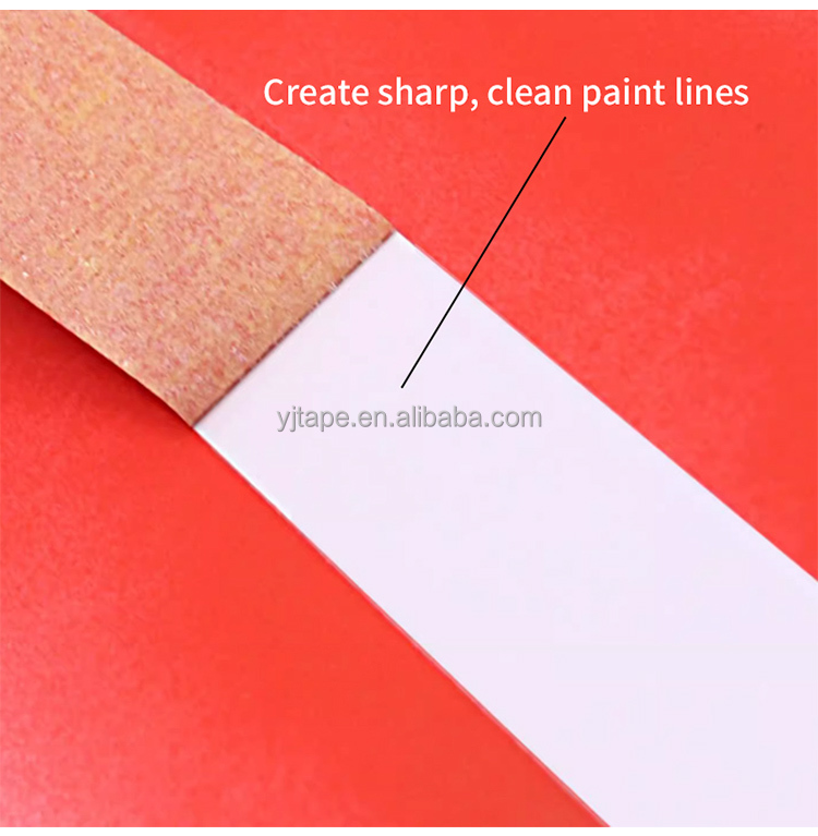 High Tack Crepe Natural Rubber Wall Decoration Painting Masking Tape Heat Resistant Custom