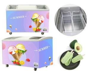 China Ice Cream Glass Door Chest Freezer 250L Sliding Door Chest Freezer wholesale
