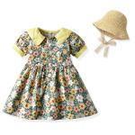 Summer Children'S Clothing Polka Dot Puff Sleeves Baby Girl Dresses With Visor