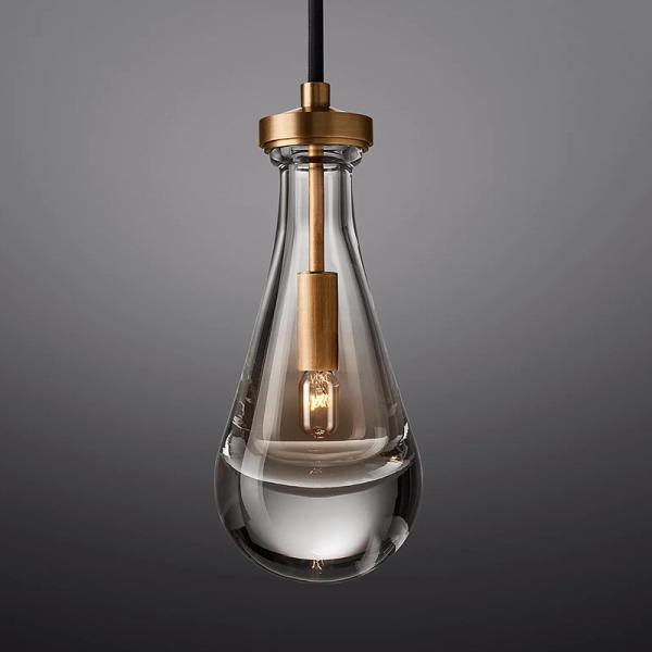 34*34*18cm Antique-Burnished Brass Modern Room Lamp with Four Corner Glass Rods