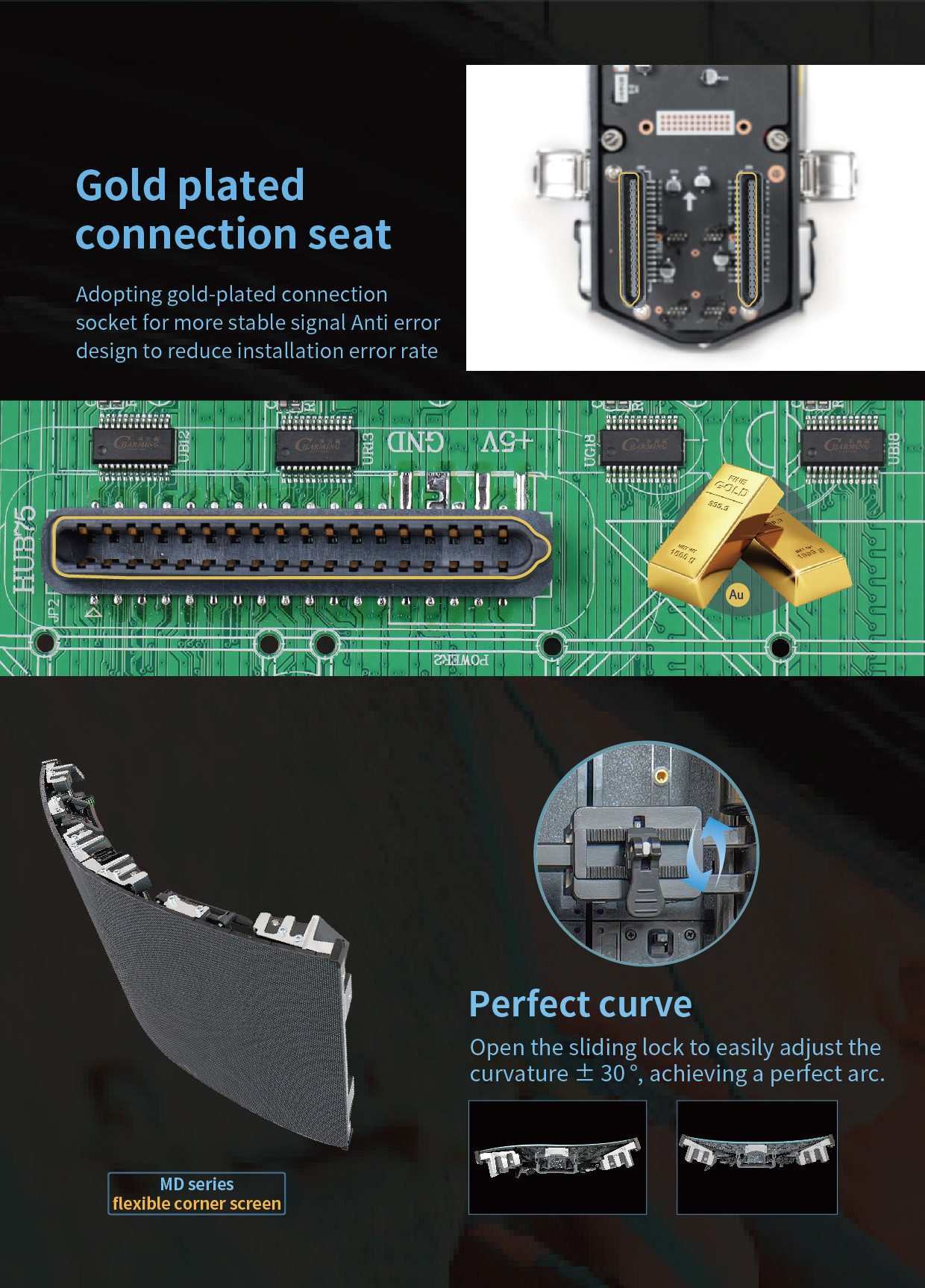 Flexible Led Screen Indoor Curved Screen P2.98 MD Series 7680HZ Led Video Wall