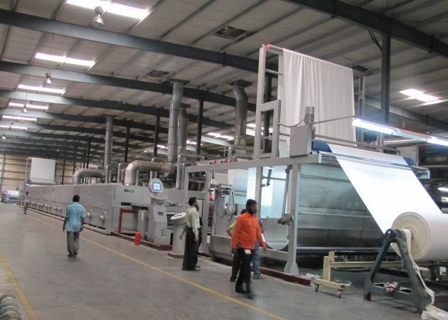 Lace / Silk Fabric Heat Setting Stenter Machine , -10%-30% Overfeeding , Finishing Padder