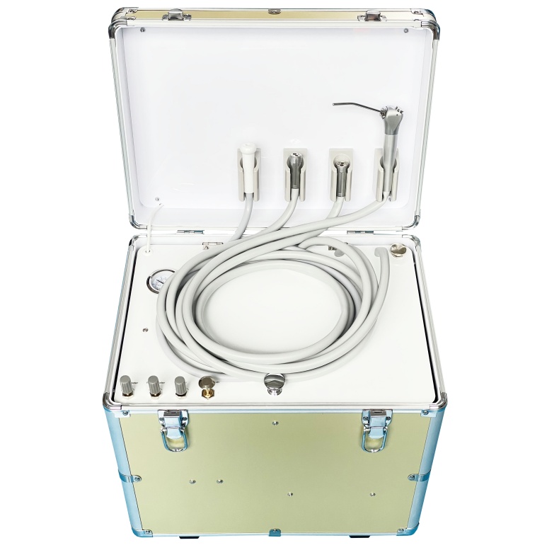 Pet Teeth Care Mobile Dental Unit With Silent Compressor Vet Dental Equipment Portable Dental Turbine Unit