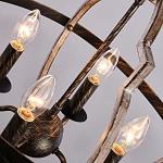 Rustic Farmhouse Metal Chandelier Lighting Distressed Wood Ceiling Light Foyer
