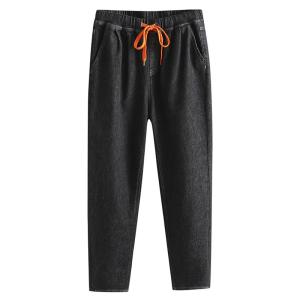 China OEM Factory Casual Woman Drawstring Waist Jogger Denim Jean wholesale