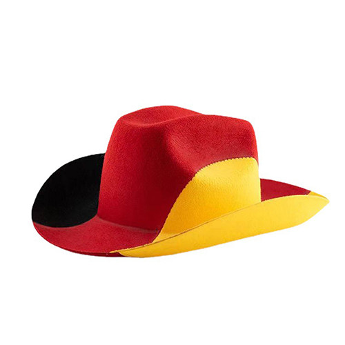 Football World Cup Cowboy Hat Felt Cloth Three Color Western Police Hat