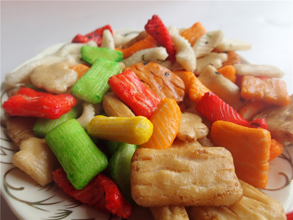 Crunchy Oriental Rice Cracker Mix Palm Oil Healthy Grain Snacks