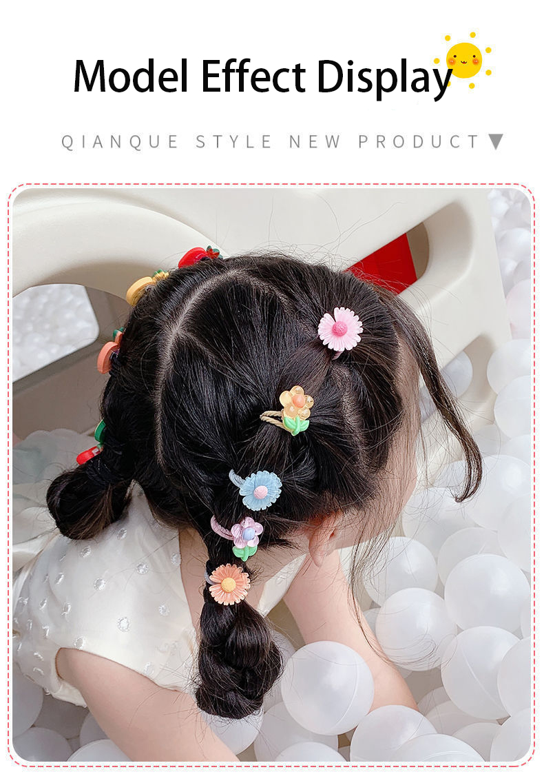 Cute Christmas Hair Accessories For Baby Toddler Girl Elastic Ties Rubber Heart 8.5cm
