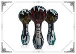 Colorful Grav Glass Smoking Pipes , 4 Inch Hand Spoon Pipe For Smoking