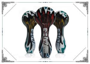 China Colorful Grav Glass Smoking Pipes , 4 Inch Hand Spoon Pipe For Smoking wholesale