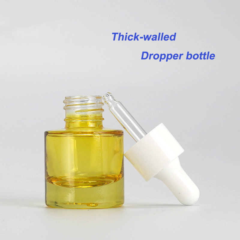 Eco Friendly Cosmetic Packaging 15ml30ml 50ml 1 oz 1.5oz Green Serum Essential Oil Bottomed Glass Dropper Bottle with Golden Cap
