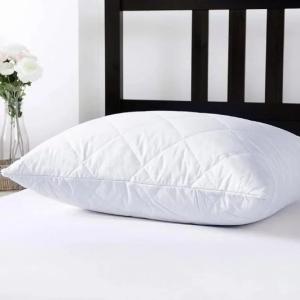 China 100% Cotton Quilted Beige Pillow Covers Hidden Zipper Hypoallergenic Pillow Cases wholesale