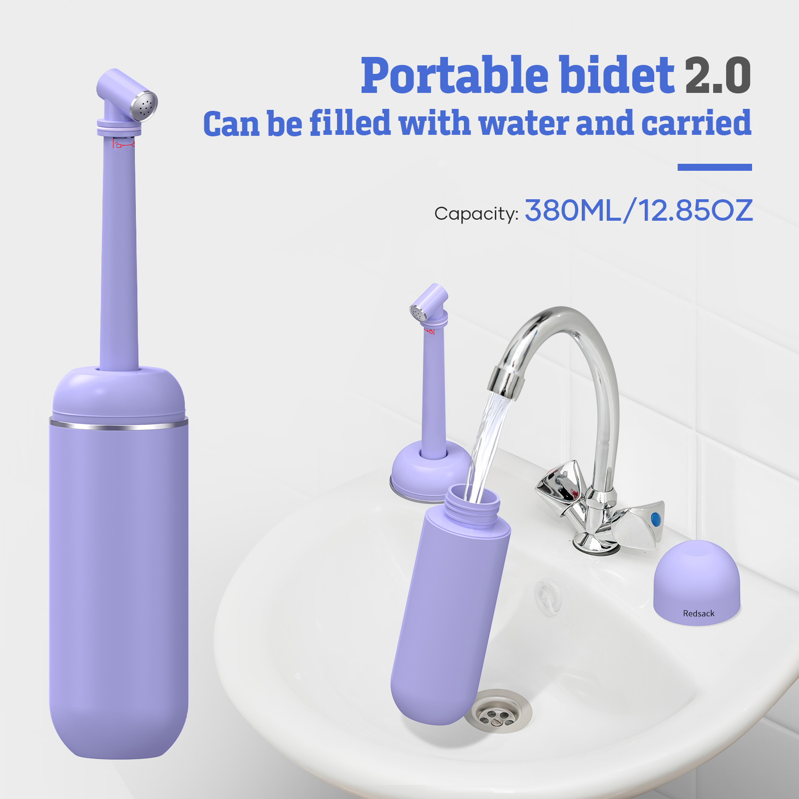 Travel-Friendly Portable Bidet for Personal Hygiene 380ML Water Capacity ABS EVA PP Material