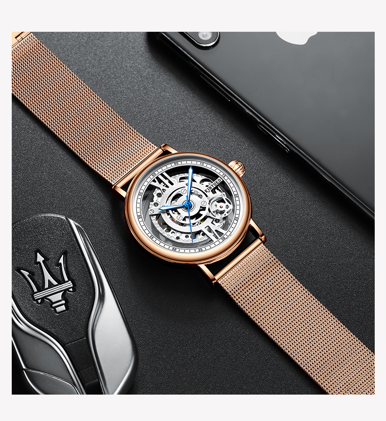 KINYUED simple fashion waterproof manufacturer watches custom logo mechanical automatic watch
