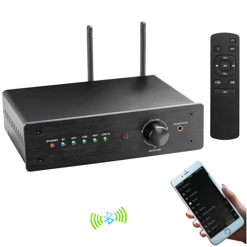 Multi Room Audio Streamer Amplifier Hi Fi Audio Streaming Integrated 2.1 Channel Amp For Home Speakers