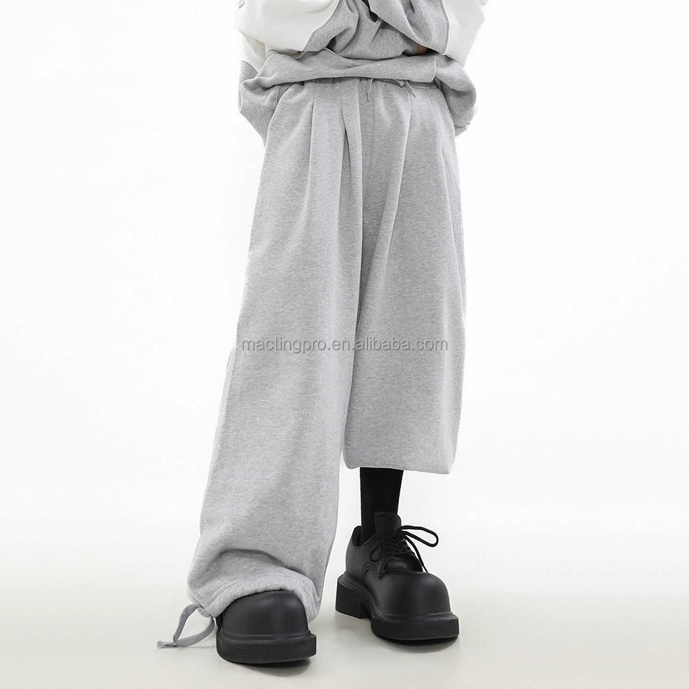 Mid Waist Custom Cotton French Terry Oversized Joggers for Men Knitted Weaving Method