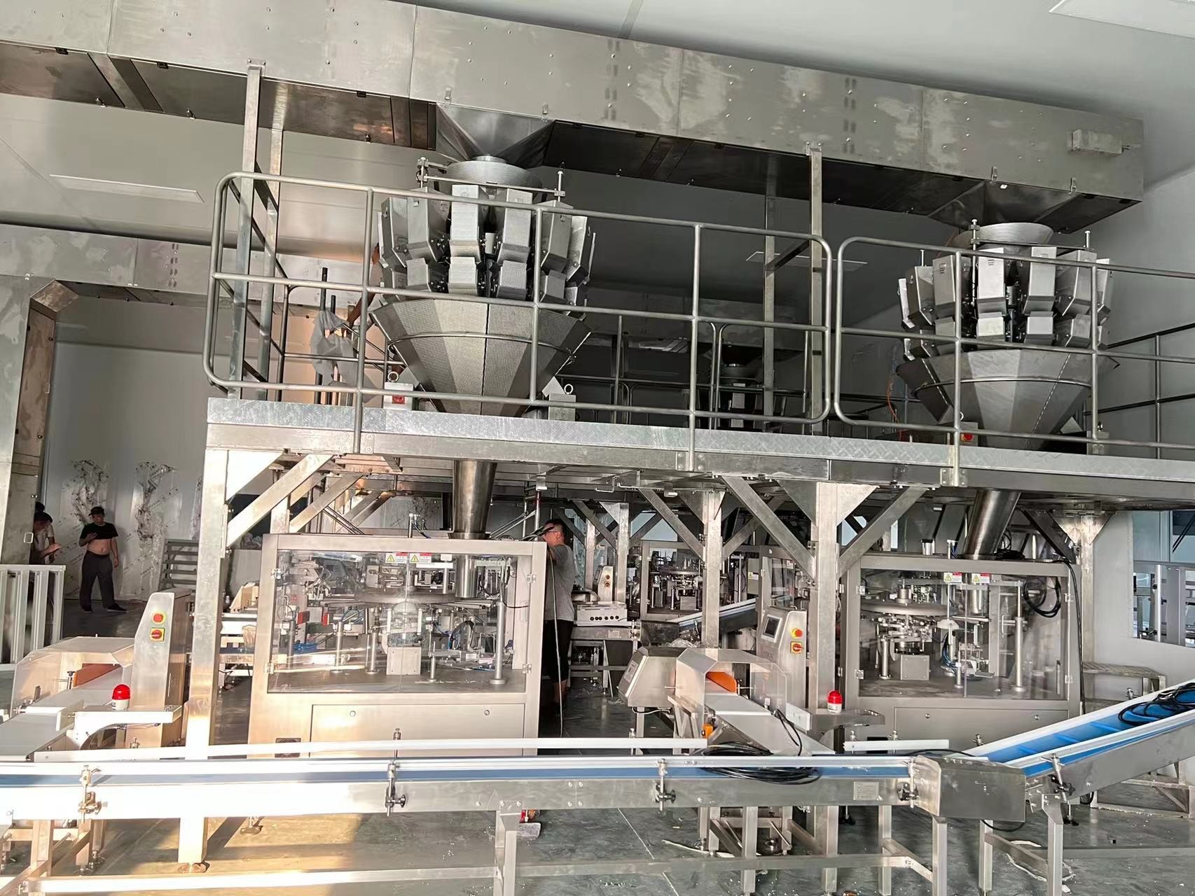 1Ph. 220V 50Hz Automatic Packaging Line With Optional Swing Arm Rejector High Capacity