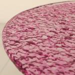 Purple Glasss Top Unique Design Shiny Finish Stainless Steel End Table Gold