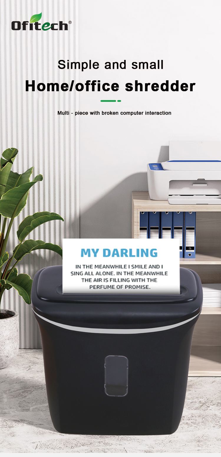 8-Sheet Cross-Cut Shredder With US Patented Cutter for Shredding of Card and Paper