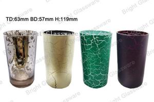 China glass material plated candle holder, candle cup for wholesale wholesale