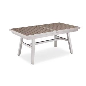 China Rectangle PE Rattan Garden Table With Aluminum Alloy Frame wholesale