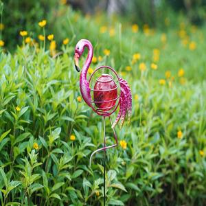 China Outdoor Solar Powered Pink Flamingo Solar Garden Statue Lighting wholesale