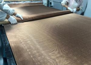 China Copper Color Metal Coated Fabric Plain / Twill Weave wholesale
