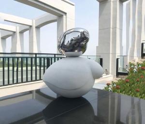 China Polished Metal Animal Sculptures 1.5 Meter Height Bird Indoor Decoration wholesale