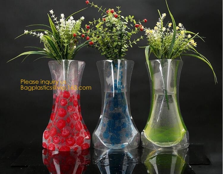 home decoration pvc flexible flower vase,Professional clear pvc vase vinyl vase,reusable vinyl vase,vinyl folding vase,f
