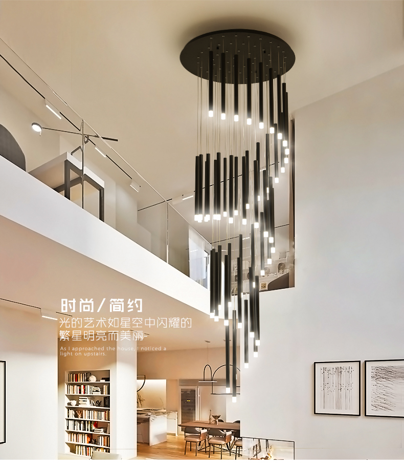 Modern led chandelier minimalist large long tube chandelier(WH-NC-76)