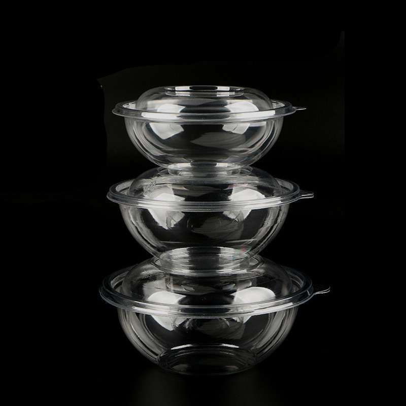 Recyclable Plastic Disposable Container Salad Tray Food / Fruit Bowl With PET Lid