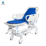 Hospital Manual Patient Transfer Stretcher Height Adjustable IV Pole Oxygen