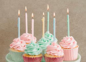 China 12 Pcs Long Birthday Cupcake Candle , Long Skinny Birthday Candles Eco Friendly wholesale