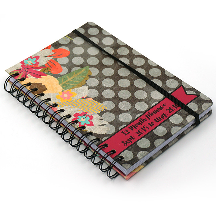 65C Planner Spiral Notebook Printing Services PVC With Elastic Band 240pages