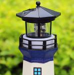 Weather Proof 12 Inch Garden Lighthouse Rotating Light