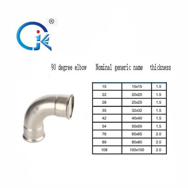 SS304 SS304L Push Fit Compression Fittings V Profile Male Female Threaded
