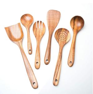 China 6 Piece Wooden Kitchen Utensil Set Biodegradble Dishwasher Safe wholesale