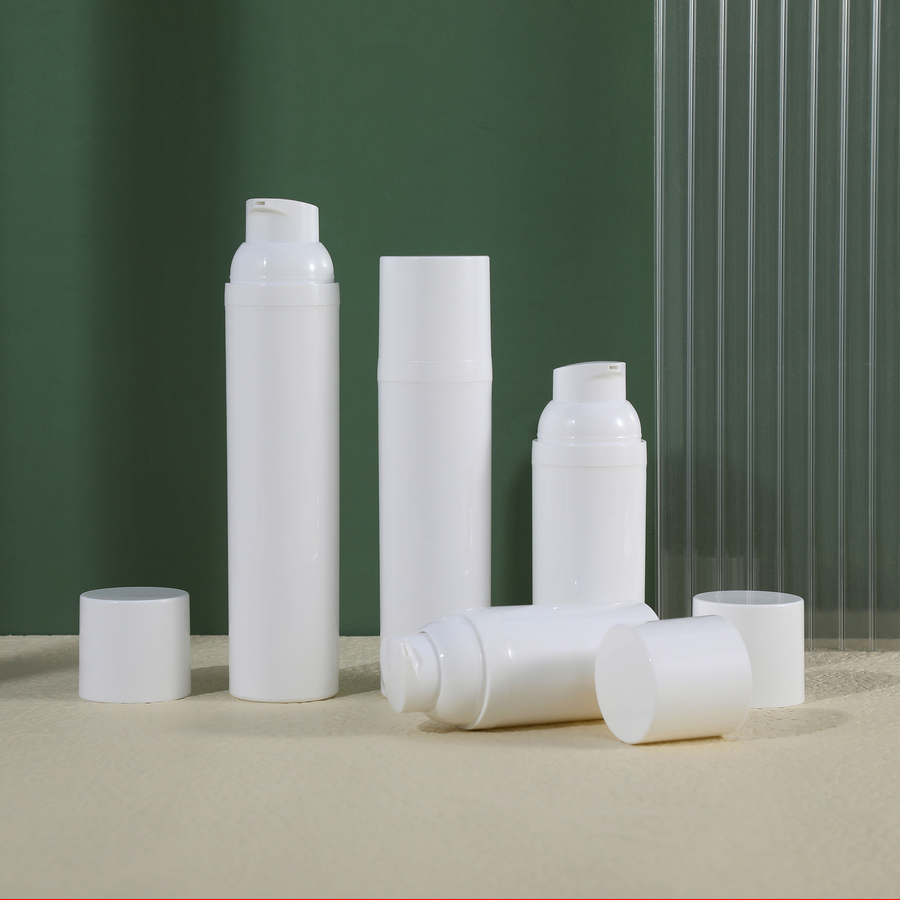 Full PP Airless Plastic Bottle 5ml 10ml 15ml 20ml 30ml 50ml Matte Black Airless Pump Bottle for Moisturizer and Serum
