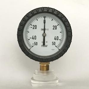 China 100mm Bellows Pressure Gauge 160 Brass Connection 50 MBar Radial Pressure Gauge wholesale