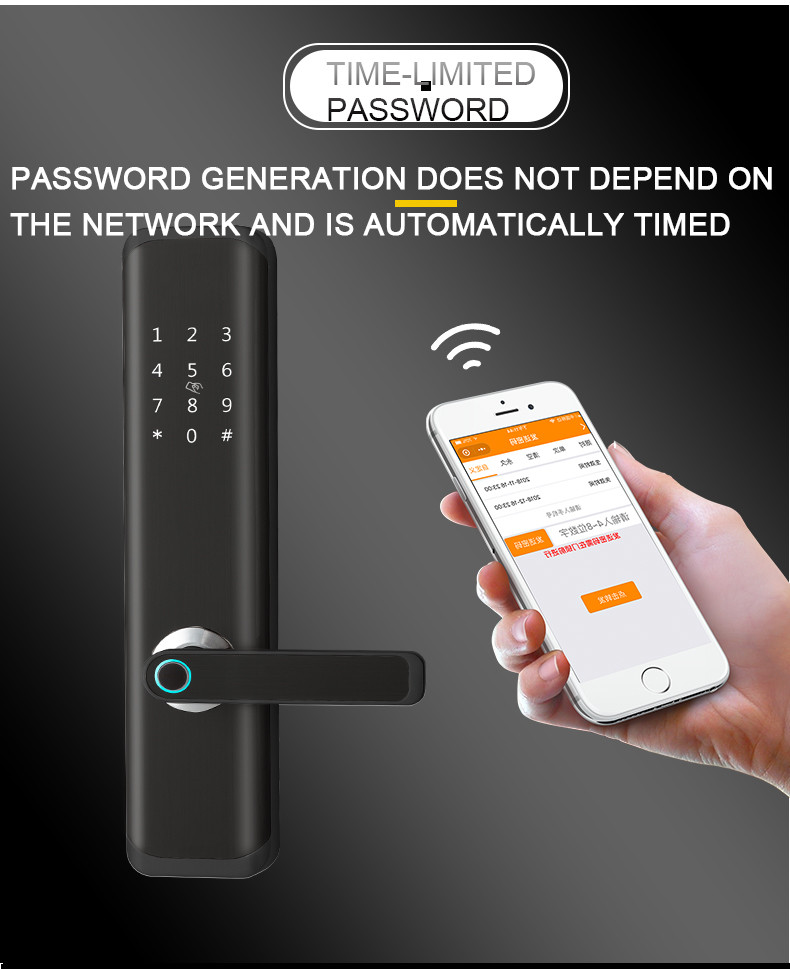 Infrared Induction Fingerprint Sensor Lock , House Door Lock APP Control