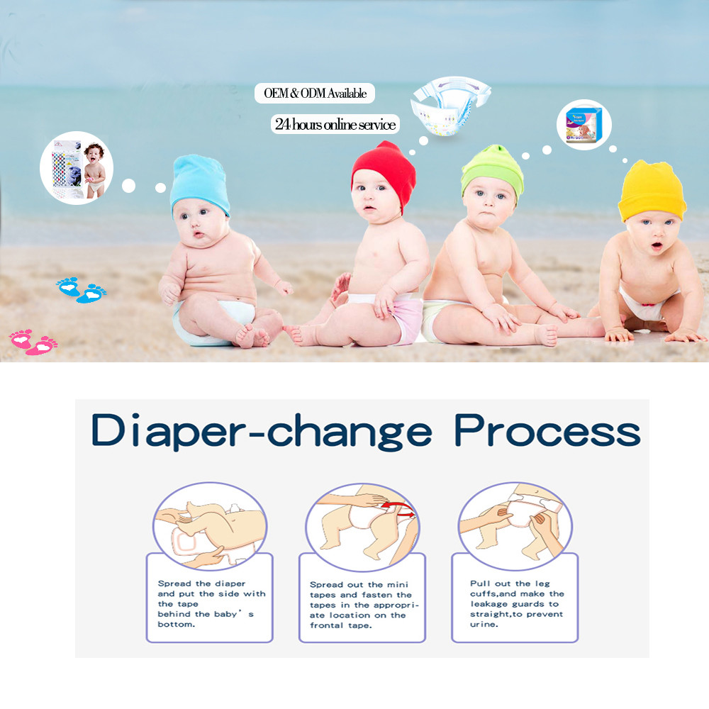 PE Film Newborn Baby Diapers White Color ADL Triple Absorbent