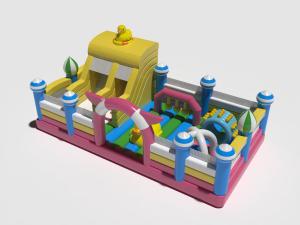 China Small Jumping Inflatable Castles Duck Park Yellow Pink Blue wholesale