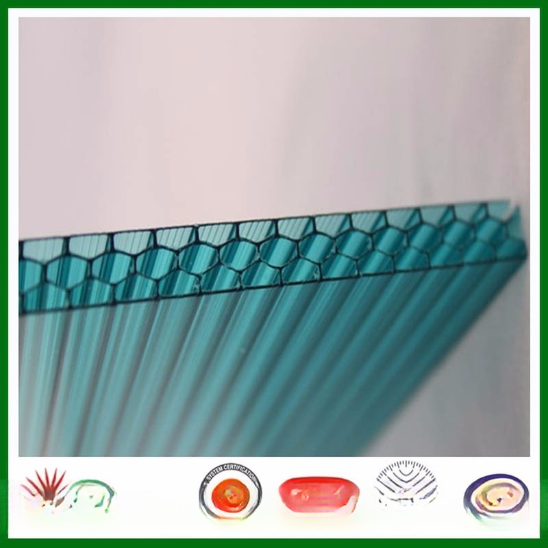 6mm-14mm Thickness PC Honeycomb Sun Panels Hollow Sheets For Roofing