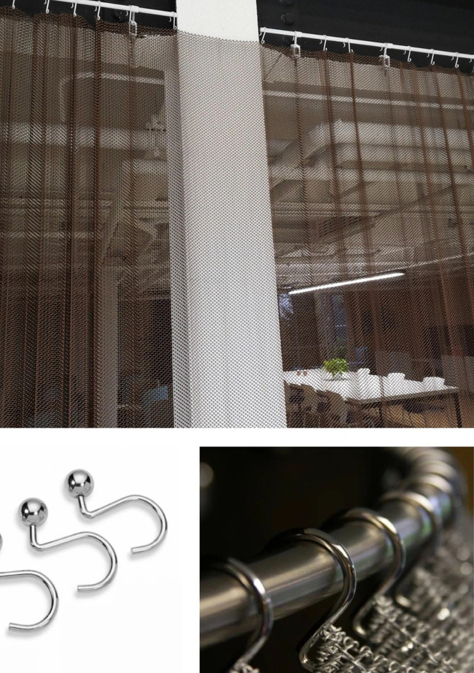 Copper Color Metal Coil Curtains 8x8mm Used As Room Dividers For Internal Decoration