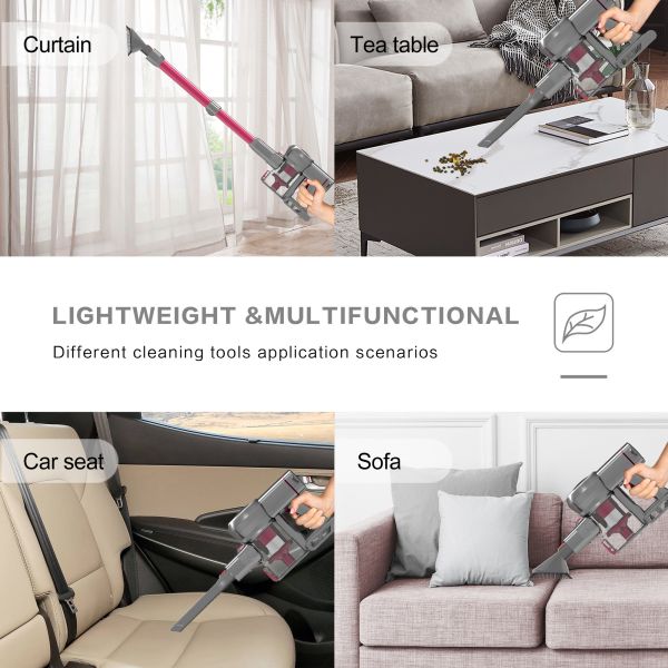 Li Ion Powerful Cordless Vacuum Cleaner , Lightweight Stick Vacuum Cleaner