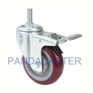 China Durable Medium Duty Casters 220Lbs 100mm Braked Castors wholesale