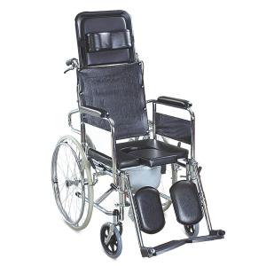 China Self Propelled Shower Wheelchair With Toilet Pot Reclining High Back wholesale