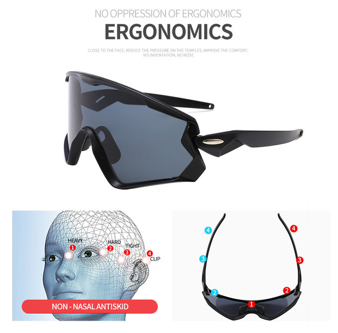 Windproof 145MM BSCI Full Frame Cycling Glasses Men Women TR90 Road Bike Glasses