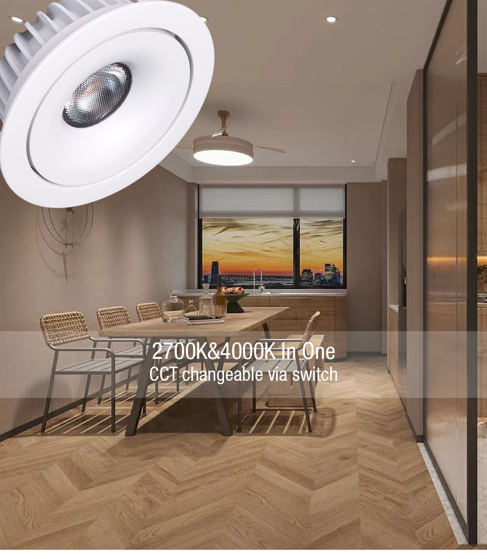 Aluminum COB LED Dimmable Downlight Multi Scene Flicker Free